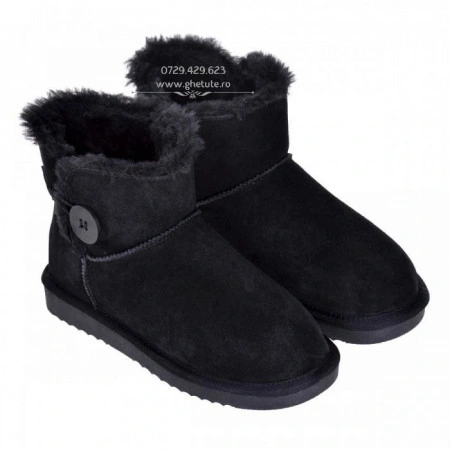 Ghete tip UGG -un nasture, negru - Img 2