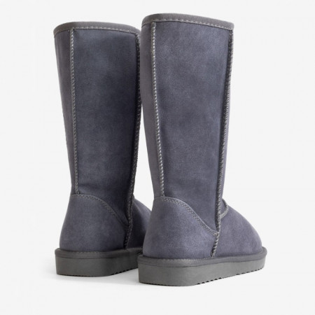 Cizme tip UGG - clasic inalt, gri - Img 3