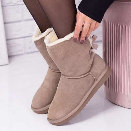 Cizme tip UGG - doua fundite, sand - Img 6