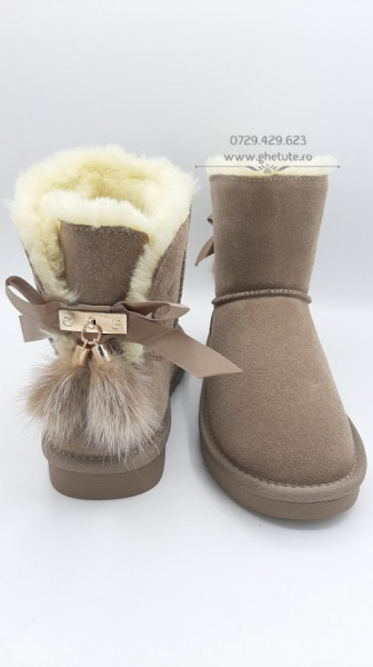 Ghete tip UGG - fluffy sand, nr.36 - Img 4