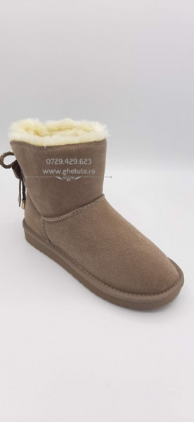 Ghete tip UGG - stone, sand - Img 5