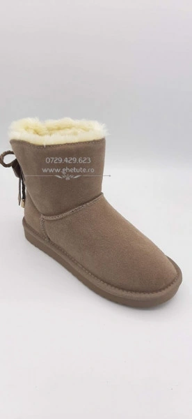 Ghete tip UGG - stone, sand - Img 5