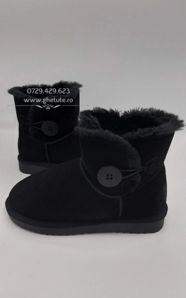 Ghete tip UGG -un nasture, negru - Img 3