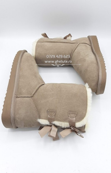 Cizme tip UGG - doua fundite, sand - Img 2
