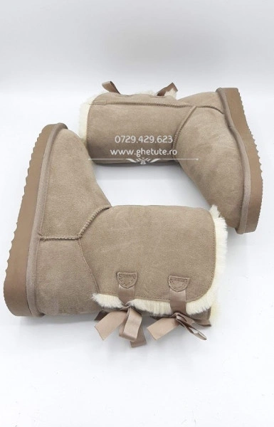 Cizme tip UGG - doua fundite, sand - Img 2