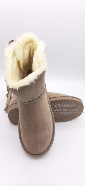 Ghete tip UGG - stone, sand - Img 6
