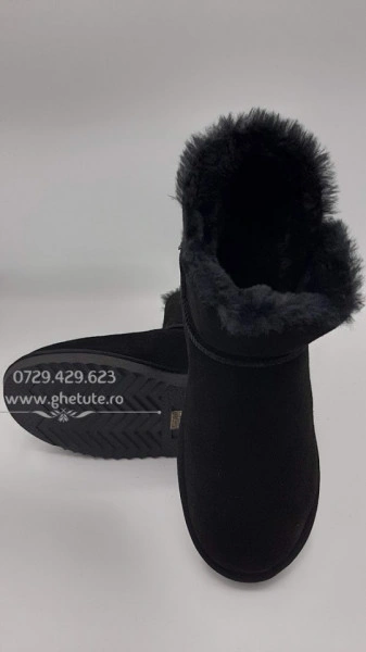 Ghete tip UGG -un nasture, negru - Img 4