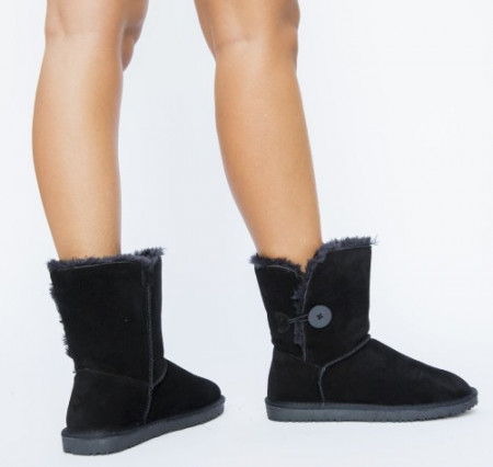 Cizme tip UGG - button black - Img 2