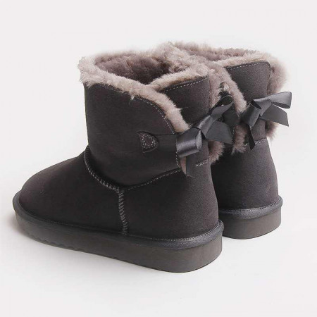 Ghete tip UGG - o fundita, gri, nr. 35 - Img 2