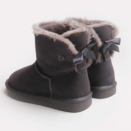 Ghete tip UGG - o fundita, gri, nr. 35 - Img 2