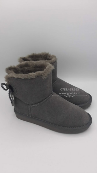 Ghete tip UGG - stone, gri - Img 3