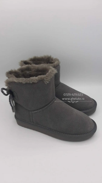 Ghete tip UGG - stone, gri - Img 3