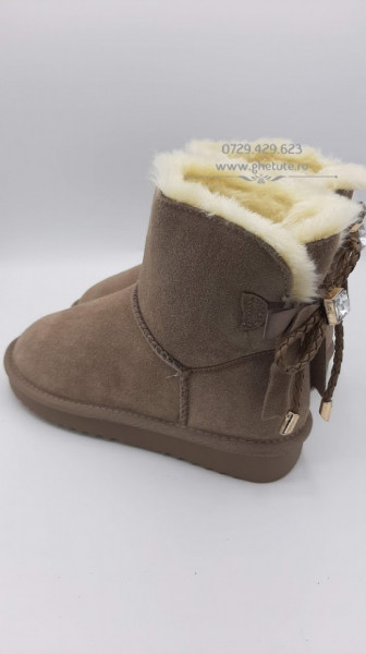 Ghete tip UGG - stone, sand - Img 7