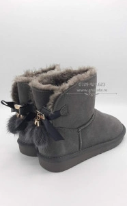 Ghete tip UGG - fluffy gri