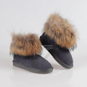 Ghete tip UGG - blana naturala- gri