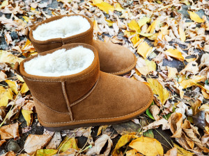 Ghete tip UGG - mini camel