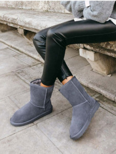 Cizme tip UGG - clasic mediu, gri