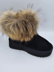 Ghete tip UGG - cu platoforma- negre