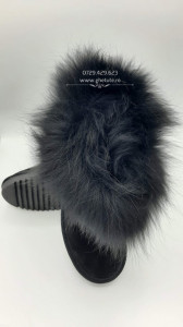 Ghete tip UGG - blana naturala- all black
