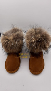 Ghete tip UGG - blana naturala- camel