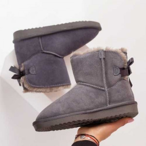 Ghete tip UGG - o fundita, gri, nr. 35