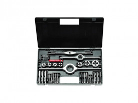 Trusa filiere si tarozi, filet metric, Carbon Steel / HSS DIN EN22568, DIN 352, in cutie de plastic, M3 - M12
