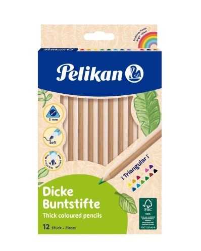 Creioane color 12/set, Pelikan, sectiune triunghiulara, 700047