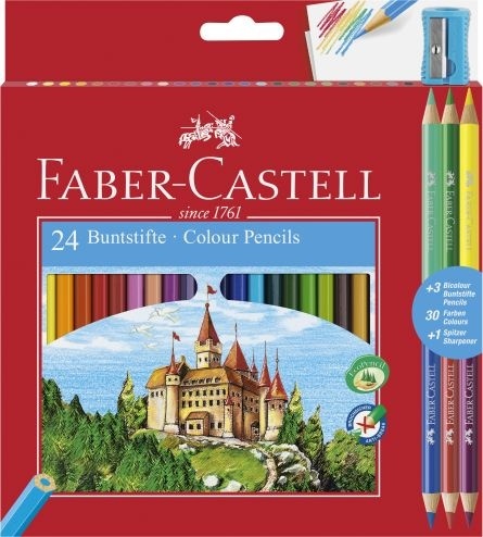 Creioane color Faber-Castell 24+3/set
