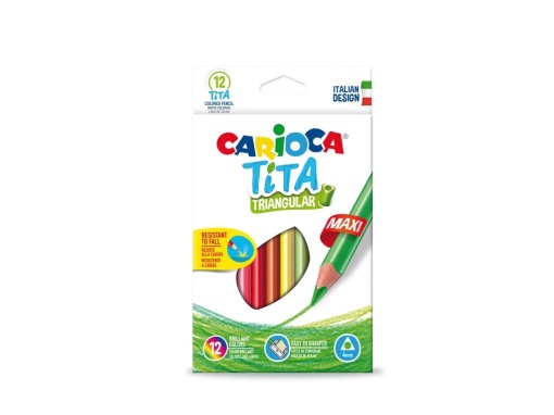 Creioane color triunghiulare Carioca Tita Maxi 12/set