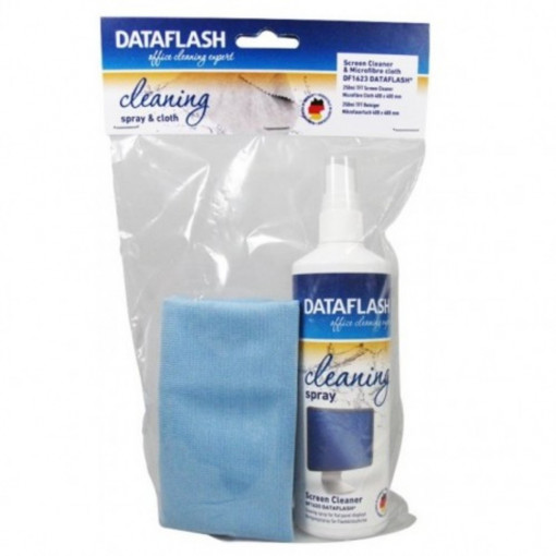 Set curatare monitoare TFT/LCD/notebook (spray 250ml+laveta microfiber), DATA FLASH