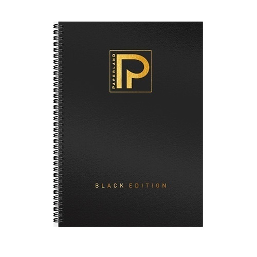 Caiet A4 Paperland cu spira, 96 file, 70g, matematica, Black Edition