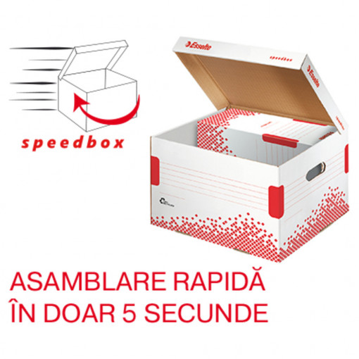 Container arhivare si transport Esselte Speedbox, cu capac, pentru 3 cutii arhivare