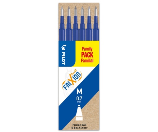 Set 6 rezerve roller Frixion Ball Pilot 0.7 mm varf mediu