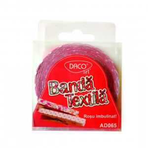 ACCESORII CRAFT - AD065 BANDA TEXTILA ROSU IMBULINAT