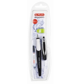 Stilou My Pen pentru stangaci, negru-alb, blister
