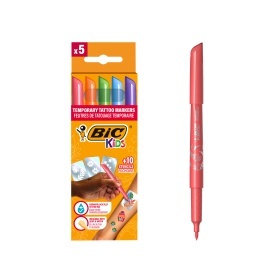 Tatuaje temporare Bic Kids, set de 5 markere+10 sabloane