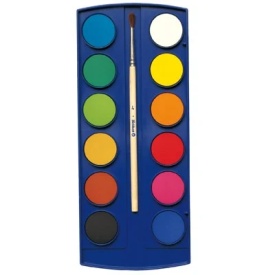 Acuarele 12 culori (alb inclus), pastila 30mm, pensula inclusa, Pelikan - Img 2