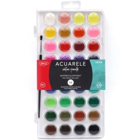 Acuarele Daco 36 culori, pastila 23mm, cu pensula inclusa, AR360