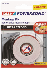 Banda dublu adeziva 19mm x 1.5m, TESA Powerbond Ultra Strong 55791