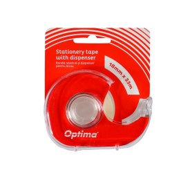 Dispenser cu banda adeziva transparenta 18mm x 33m, Optima - transparent