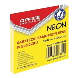 Notes adeziv 76x76, culori neon, 100foi, Office Products - Img 2
