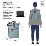 Rucsac Mart-New York Rolltop, culoare albastru deschis, New Rebels - Img 7