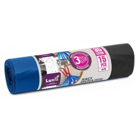 Saci menaj 35L triplu stratificati, cu snur, 15buc/rola