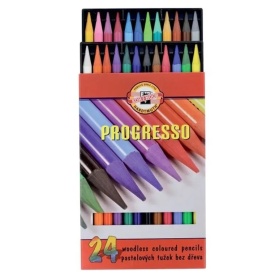 Set creioane color fara lemn Progresso, 24 culori, K8758-24