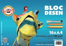 Bloc desen A4 Girafa, 16coli, 180gr/mp