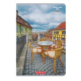 Caiet A4 100file, dictando, 70g/mp, Herlitz motiv Romania - Img 4