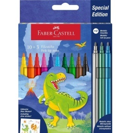 Carioca Faber Castell 10+3 culori, motiv dinozauri