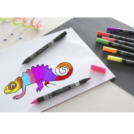 Carioca Faber Castell 10/set neon, cu 2 varfuri 151109 - Img 2