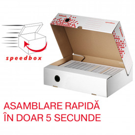 Cutie arhivare Esselte Speedbox, carton, 100% reciclat, FSC, alb - Img 1