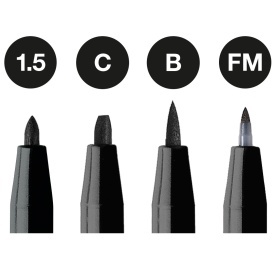 Set 4 linere negre Pitt Artist Pen, Faber-Castell 167153 - Img 2